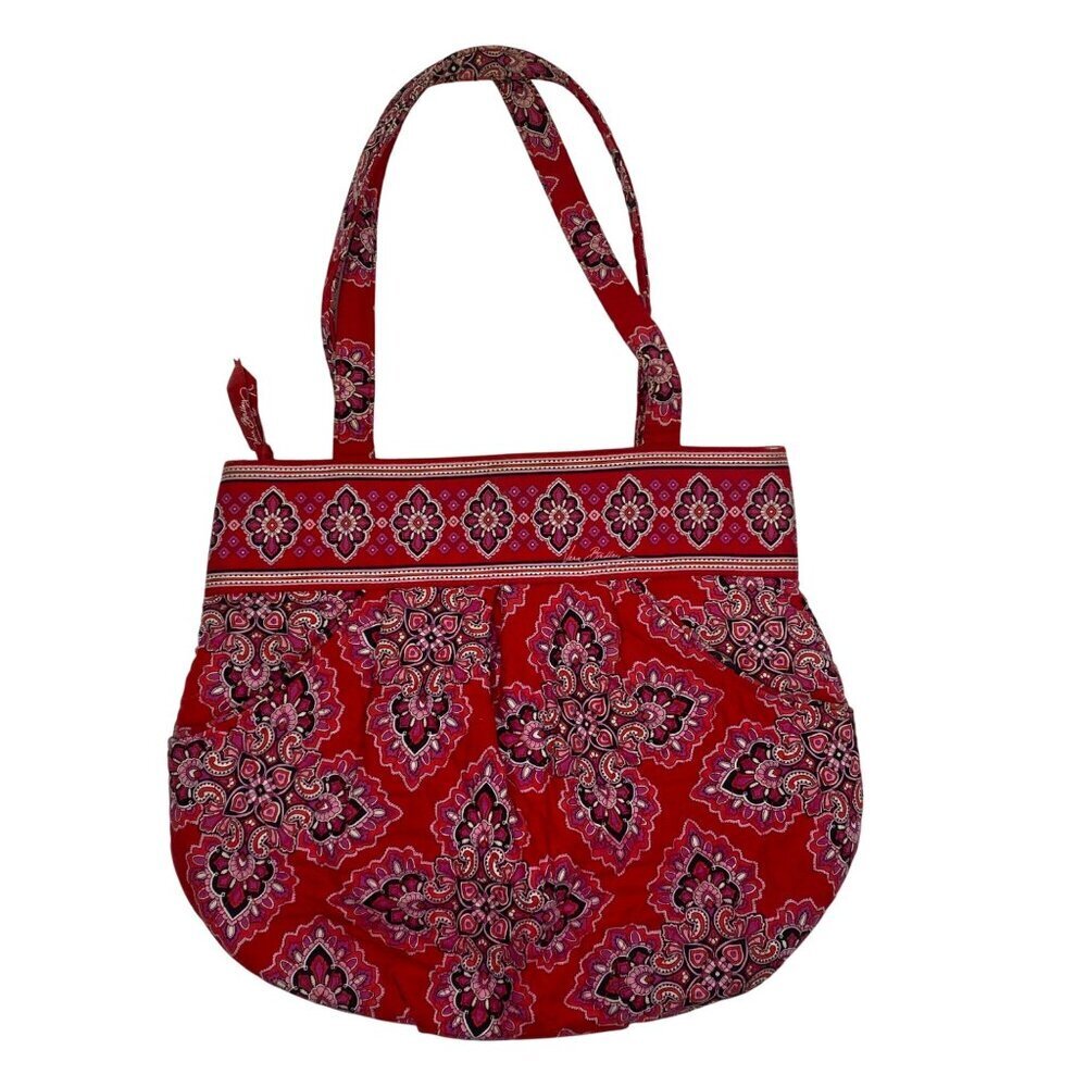 Vera Bradley Red Paisley Print shoulder Bag  Zipper Closure & Inner Pockets